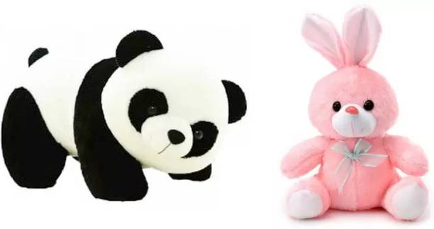 Nihan Enterprises Best Quality Stuffed Soft Bunny-Rabbit and Panda for Kids  - 25 cm