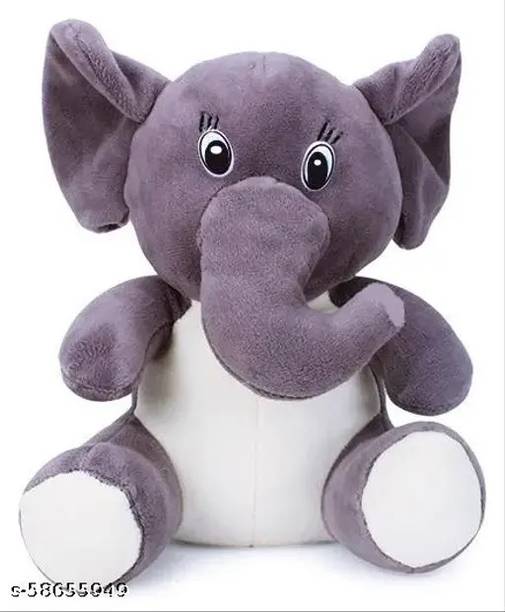 Toyingly Sitting Elephant Soft Toy Animal For Kids  - 28 cm