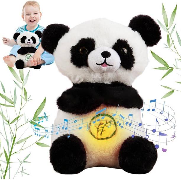 AHBHT Panda Soothing Breathing Sleep Toys with Music Lights & Breathing Motion Panda  - 32 cm