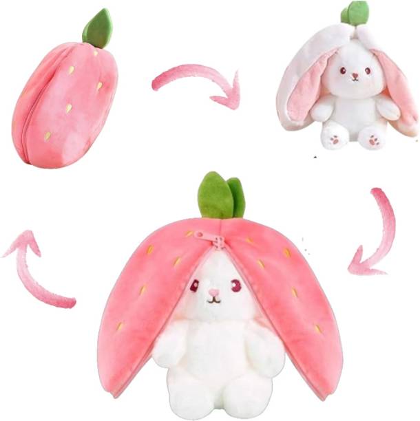 softy n crafty reversible Bunny Kids Toys,Rabbit Sofa Pillow,Bunny Soft Toys,Teddy Bear  - 28 cm