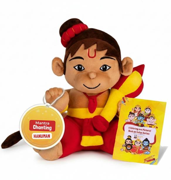 Panda's Box Mantra Chanting Musical Baby Hanuman Plush; Toddler Toy; Unique Gift - 20 cm