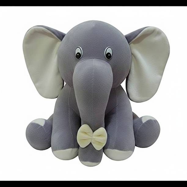 Future shop Grey Elephant Soft Toy | Play Buddy Animal Soft Toy for Children  - 30 cm