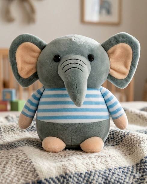 Panda's cave Baby Elephant Stuffed Toy | Soft & Huggable Plush Doll for Kids  - 22 cm