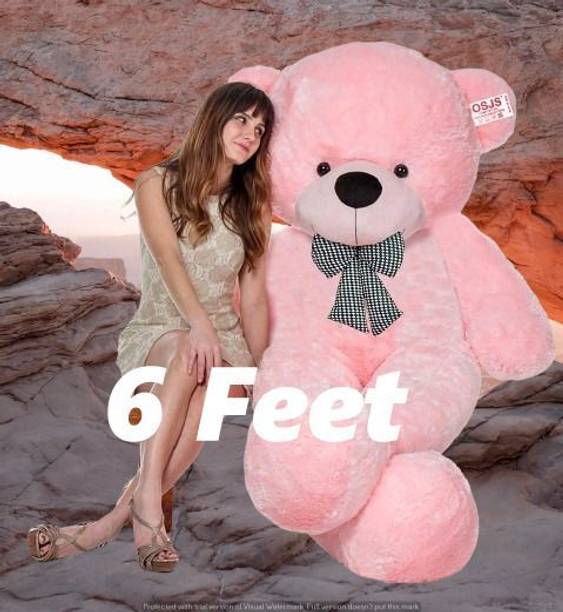 Krishna Creation New 6ft Giant PINK Teddy Bear – Soft, Adorable Plush Toy for Snuggling  - 72 inch