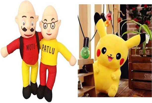 RichRid Soft Stuffed Toy Motu Patlu / Pikachu for New Born Baby, Kids and Birthday gift  - 20 cm