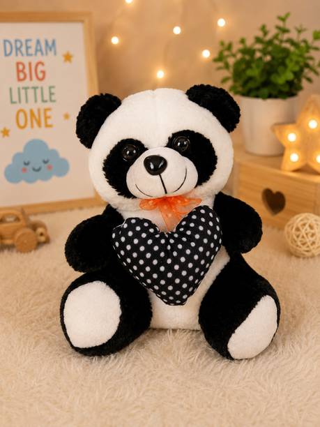 softzy Soft Panda Teddy Bear with Heart Cushion  - 34 cm