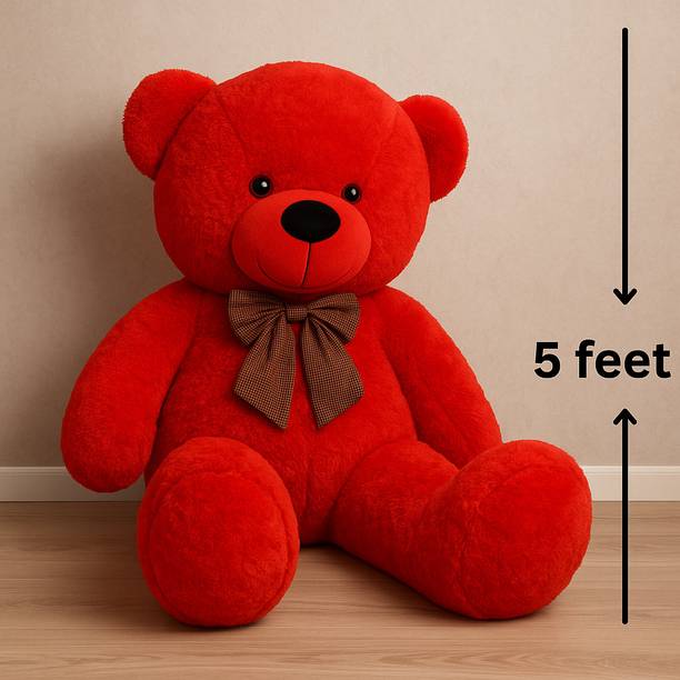 pandaabee LEGAL LOVE Giant Plush Red Teddy Bear 5 Feet Large Stuffed Toy for Gifts and Fun  - 153 cm