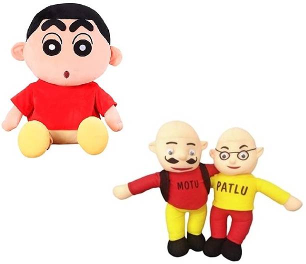 sai ji Cute Teddy Bear Shinchan and Motu Patlu Combo for Kids  - 25 cm