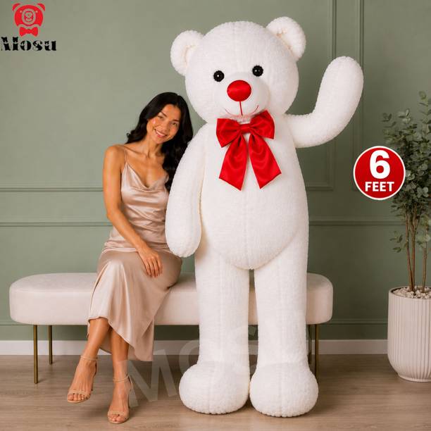MOSU 6 Feet White Giant Plush Teddy Bear Luxury Gift for Special Day  - 180 cm
