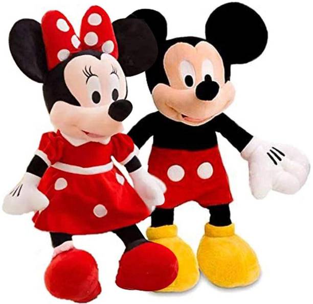 Muzito Mickey Mouse, Minnie Mouse Couple Cartoon 51cm Gift Soft Toy ( Multicolor)  - 30 cm