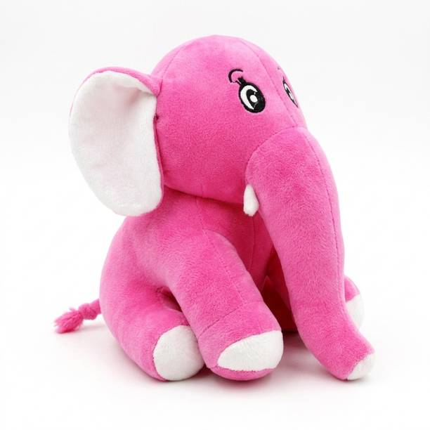 Polyhug Super Soft Pink Elephant Stuffed Toy Plush Animal for Girls, Boys & Gifting  - 28 cm