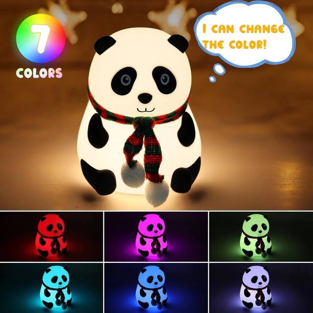 Jesal new Cute Panda toy 7 Color Changing Animal Night Light For Kids Bedroom  - 15 cm