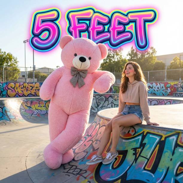 Satyam soft toys Premium Pink Teddy Bear 5 Feet 150 cm 60 Inch Washable Stuffed Doll - 60 mm