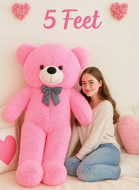 Satyam soft toys 5 Feet Pink Teddy Bear – Big Soft Toy Gift for Kids, Girls & Lovers  - 60 inch