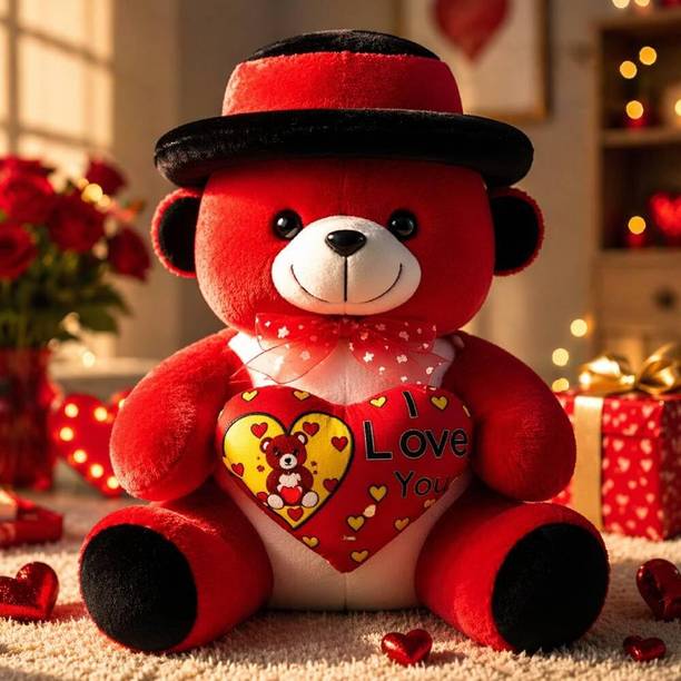 Alvero Premium Soft Plush Teddy Bear Romantic Gift Stuffed Toy for Kids & Girlfriend  - 34 cm