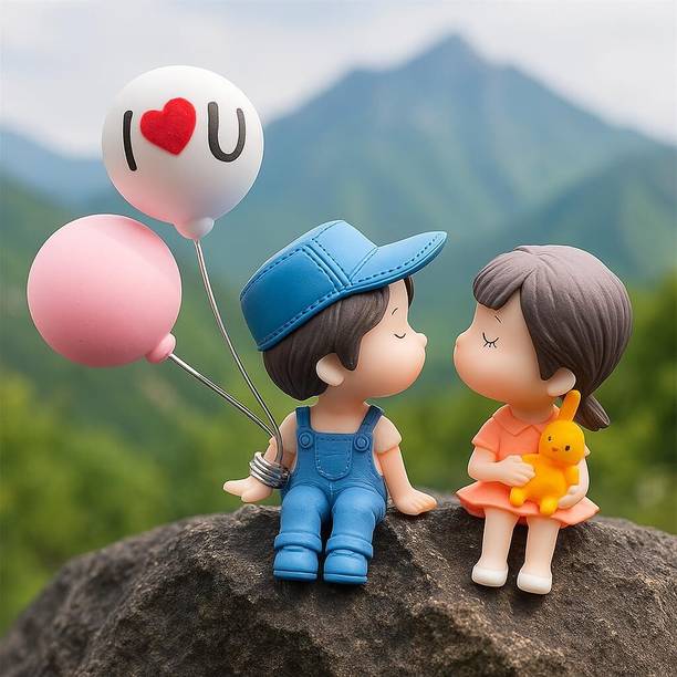 pravia Kissing Couple on Bench Resin Showpiece Couple Miniatures Valentine Gifts