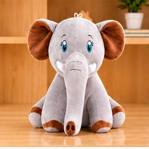 VRION Big Size Cotton Filled Stuffed Animal Elephant Soft Toy For Boys and Girls  - 35 cm