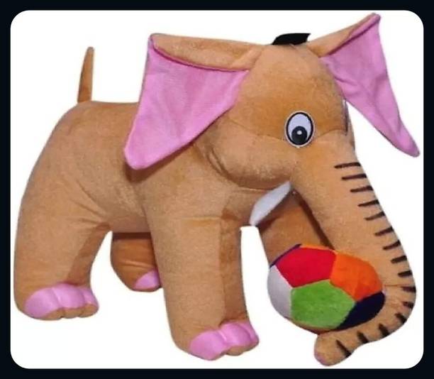 Zuku Elephant Stuffed Soft Toy (40 Cm, Brown)-KIDS  - 40 cm