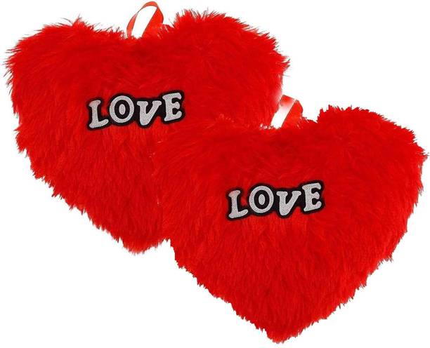 Toyingly Red Heart Shaped Love Soft Plush Stuffed Cushion Pillow Toy - 25 cm