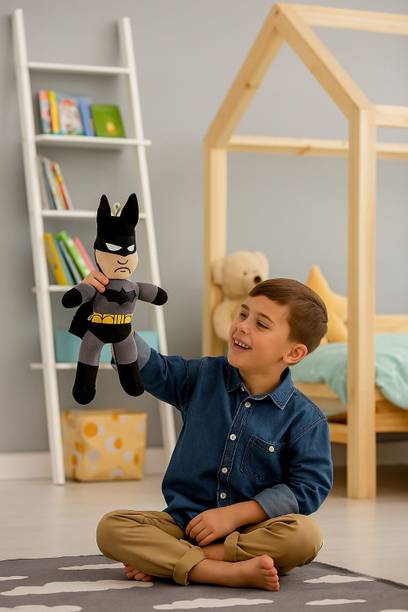 FUN KIDS Batman Soft Toy,DC Comics Dark Knight Stuffed Plush Doll - 10 cm