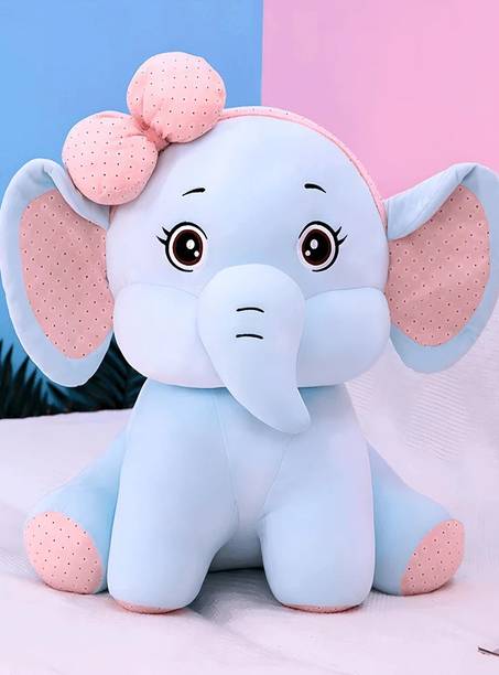 snuglystuff Snugly Stuff - Cute Bow Elephant Soft toy | Super Soft & Cozy For Kids,Babies  - 40 cm