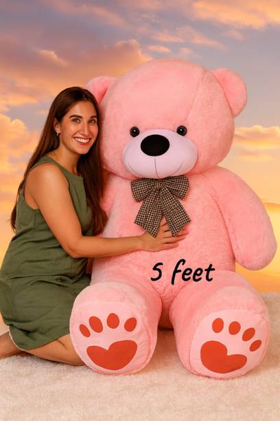 Krishna Creation Giant Fluffy 5 Feet Pink Teddy Bear for Home Décor and Photos  - 60 inch