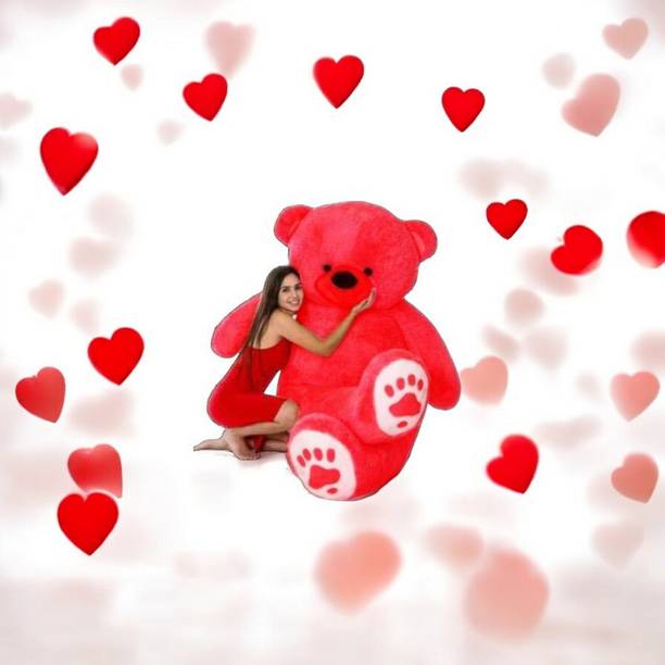 Krishna Creation Jumbo Red Teddy Bear 5 Ft | Premium Plush Toy for Girlfriend & Kids  - 60 inch