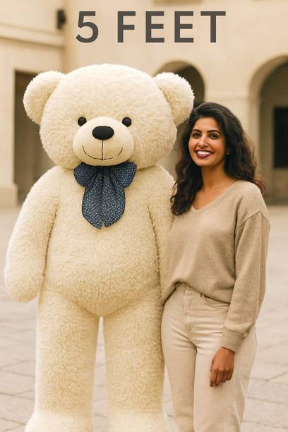 Krishna Creation New Huggable 5 Feet cream Teddy Bear Soft Plush Toy Gift for Girls  - 60 inch