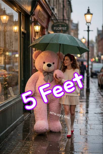 NITYA SOFT TOYS Giant Pink Teddy Bear 152 CM Jumbo Plush Gift for Loved Ones  - 152 cm