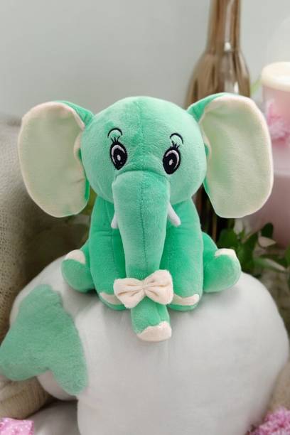 Puchu Toys Elephant Stuffed Toy Soft Plush Toy- (L.green,25Cm)…  - 25 cm