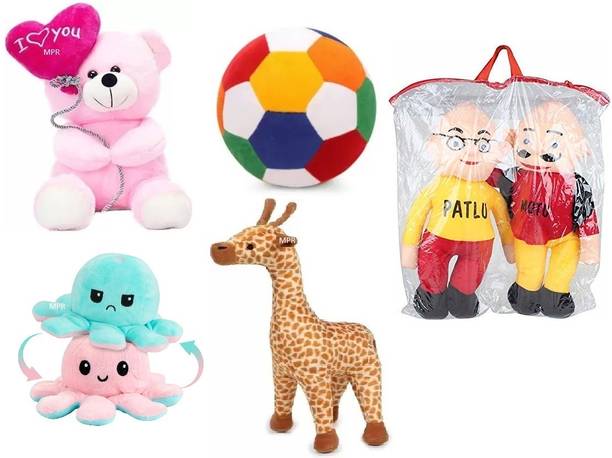 Nuiso Playing Octopus,Ballon,Giraffe,Motu Patlu & Ball Kids boys, girls teddy bear  - 26 cm