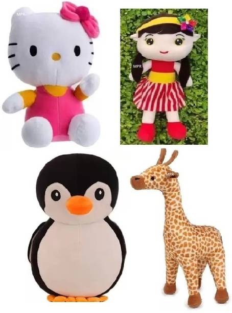 Anidhi Playing RedSofia,HelloKitty,Giraffe & Blk PNG Kids boys, girls cute teddy bear  - 26 cm