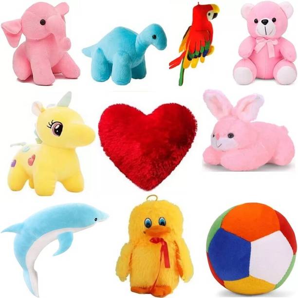Macros Super Soft 10 Complete Pack Stuffed/soft toy Combo of Teddy Bear for kids / Gift  - 25 cm