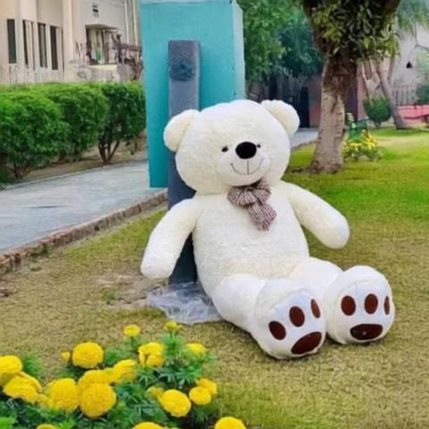 KHUSHBU ENTERPRISES White Color Teddy Bear 5 Feet For Boys Girls Birthday Gift Marriage Anniversary - 60 inch