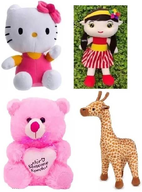 MPR ENTERPRISES Playing RedSofia,HelloKitty,Giraffe & Mono Kids boys, girls cute teddy bear  - 26 cm