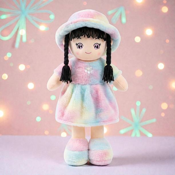 Toyovia Adorable Princess Soft Rainbow Plush Rag Doll Toy for Girls and Gifting  - 40 cm