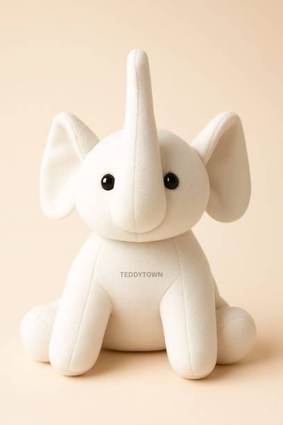 TEDDY TOWN Baby Elephant, for Your Kids, Birthday Gift for Babies, Girls and Kids Best for Gifting Purpose for Your Baby Loved Once. 16cm White.  - 16 cm