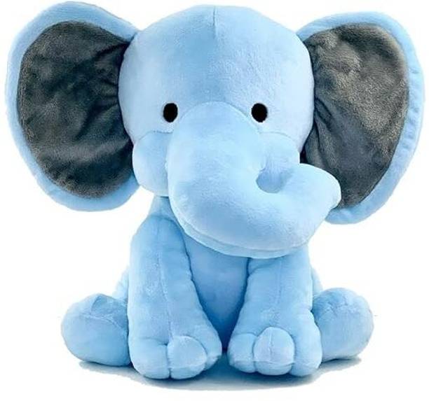 Saubhagye Elephant Sitting Soft Toy Cute Kids Animal HomeDecor Boys/Girls(Blue, 30 cm) - 30 cm