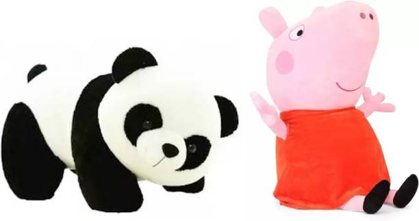 Nihan Enterprises Best Quality Stuffed Soft Peppa-Pig Toy and Panda for Kids  - 30 cm