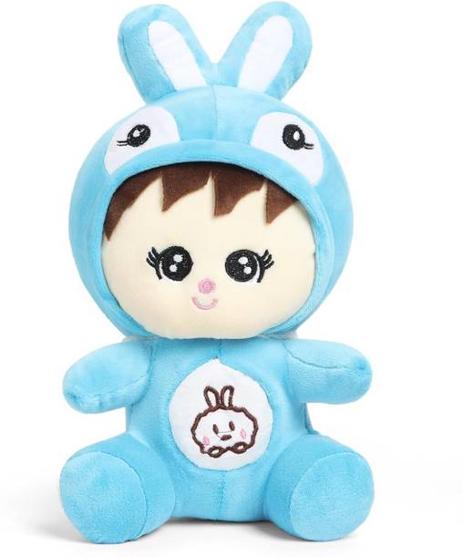 VjoyMart Soft Bunny Baby Boy Plush Doll Toy with Rabbit Ears Child Teddy Bear Gift Toy  - 25 cm