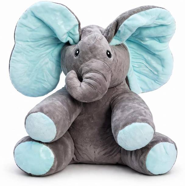 Monex Stationery Peek a Boo Musical Elephant Plush Toy for Babies & Kids  - 30 cm