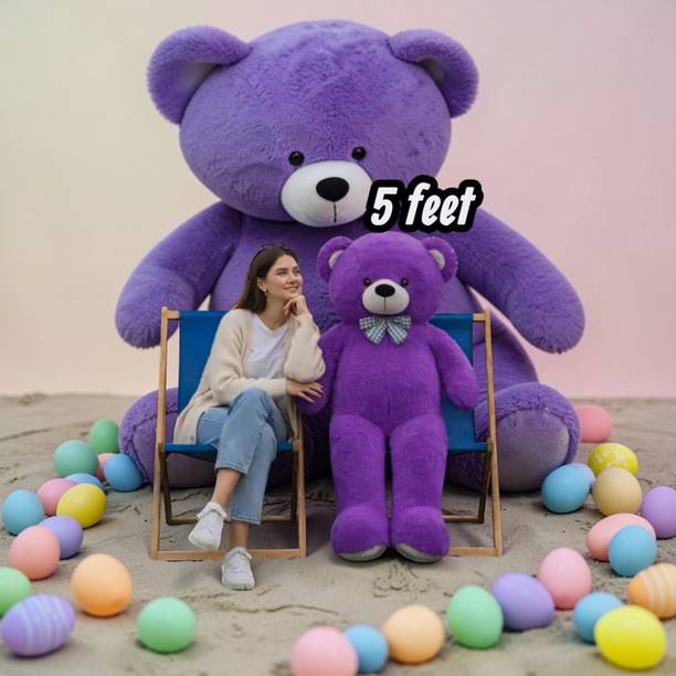 Krishna Creation 5 Foot purple Teddy Branded Long Soft Lovable Huggable Cute Giant  - 60 inch