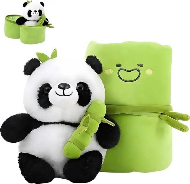 Anidhi eversible Bamboo Panda Plush Toy – Soft Toys for Kids, Cute Panda Stuffed  - 12 cm