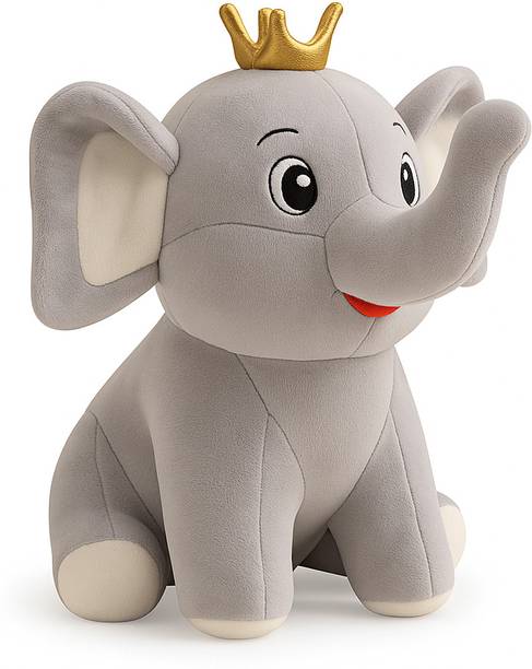 BlingNBeats Premium Quality Stuffed Crown Elephant Plush Toy  - 13 inch