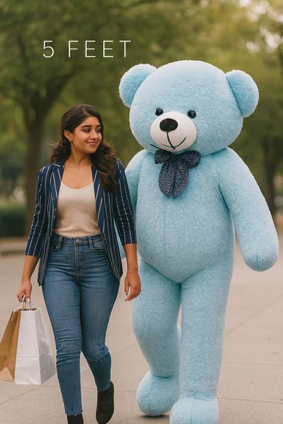 Krishna Creation Huggable 5 Feet blue Teddy Bear Soft Plush Toy Gift for Girls  - 60 inch