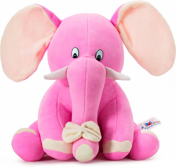 Zexsazone Soft push fabric animal Elephant toy 28 CM height in Pink color gift for birthday new baby welcome sister brother lover wife  - 28 cm