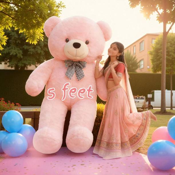 Krishna Creation New Big 5 Feet Pink Teddy Bear for Valentine, Birthday and Special Days  - 60 inch