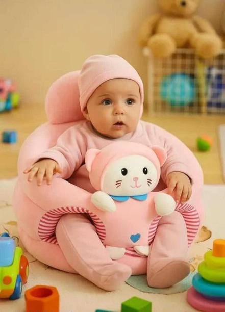 JASIL Soft Plush Cushion Baby Sofa Or Rocking Chair for KidsROUND-PINK-BILLI-XQ-01  - 35 cm