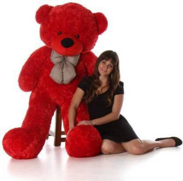 Dani Daniels 3 Feet Stuffed Spongy Huggable Smartoys Cute & Soft Red Teddy Bear - 90 cm (Red) - 90 cm (Red) - 90 cm