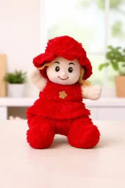 Abc kids stuffed soft dolls cap doll 30 cm Red  - 30 cm